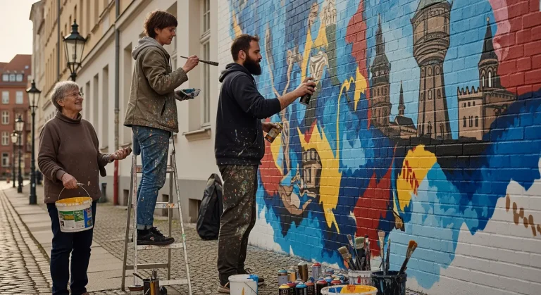 Welche kollaborativen Projekte entstehen zwischen Künstlern und Bewohnern?